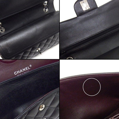 Chanel Shoulder Bag 11.12 Classic Quilted 25 Black Bordeaux Lambskin — view 9