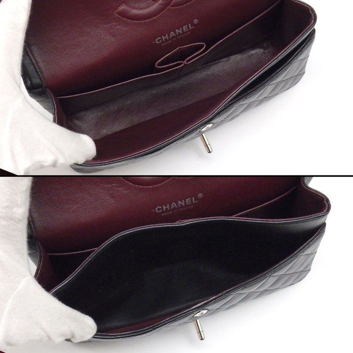 Chanel Shoulder Bag 11.12 Classic Quilted 25 Black Bordeaux Lambskin — view 5
