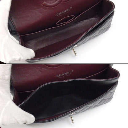 Chanel Shoulder Bag 11.12 Classic Quilted 25 Black Bordeaux Lambskin — view 5
