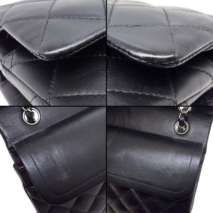 Chanel Shoulder Bag 11.12 Classic Quilted 25 Black Bordeaux Lambskin — view 8
