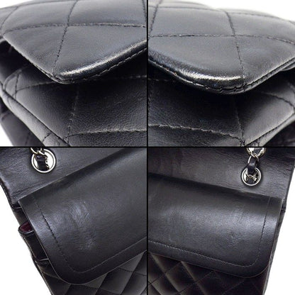 Chanel Shoulder Bag 11.12 Classic Quilted 25 Black Bordeaux Lambskin — view 8