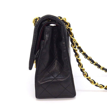 Chanel Shoulder Bag Quilted 23 Classic Small Black Bordeaux Lambskin — view 3