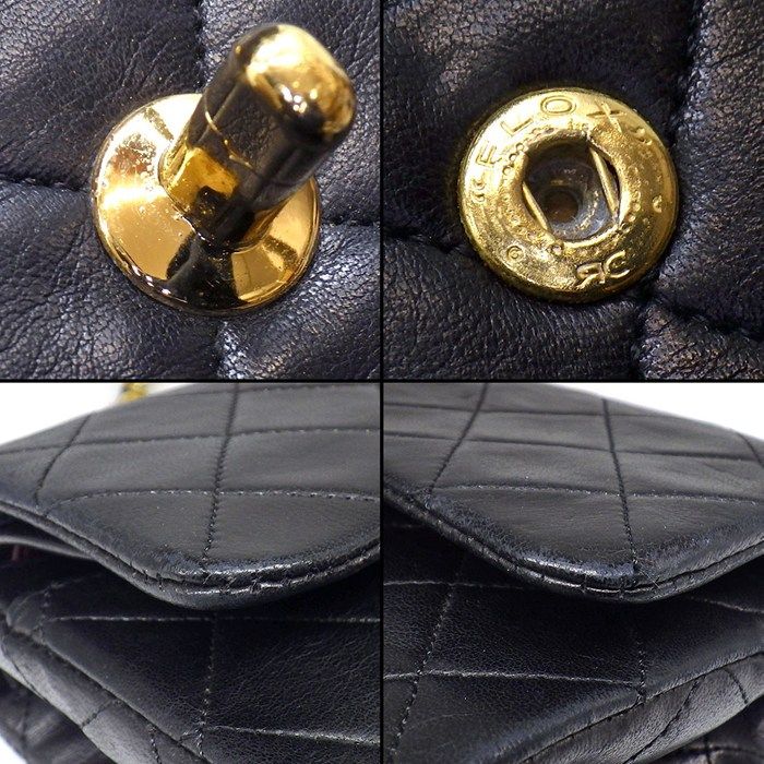 Chanel Shoulder Bag Quilted 23 Classic Small Black Bordeaux Lambskin — view 8