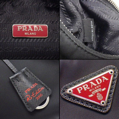 Prada Shoulder Bag Re Edition Re-Nylon Black Red Recycled Polyamide Saffiano — view 6