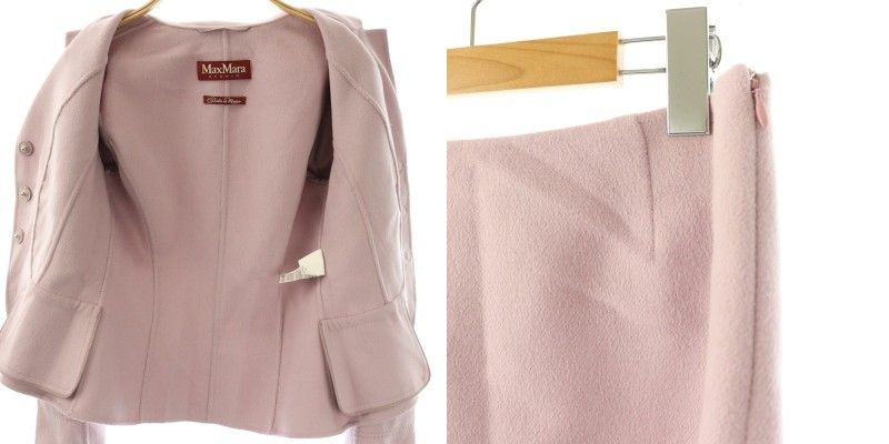 Max Mara Studio Cucito a Mano Set Suit Jacket Skirt Tight Knee Length Angora — view 7