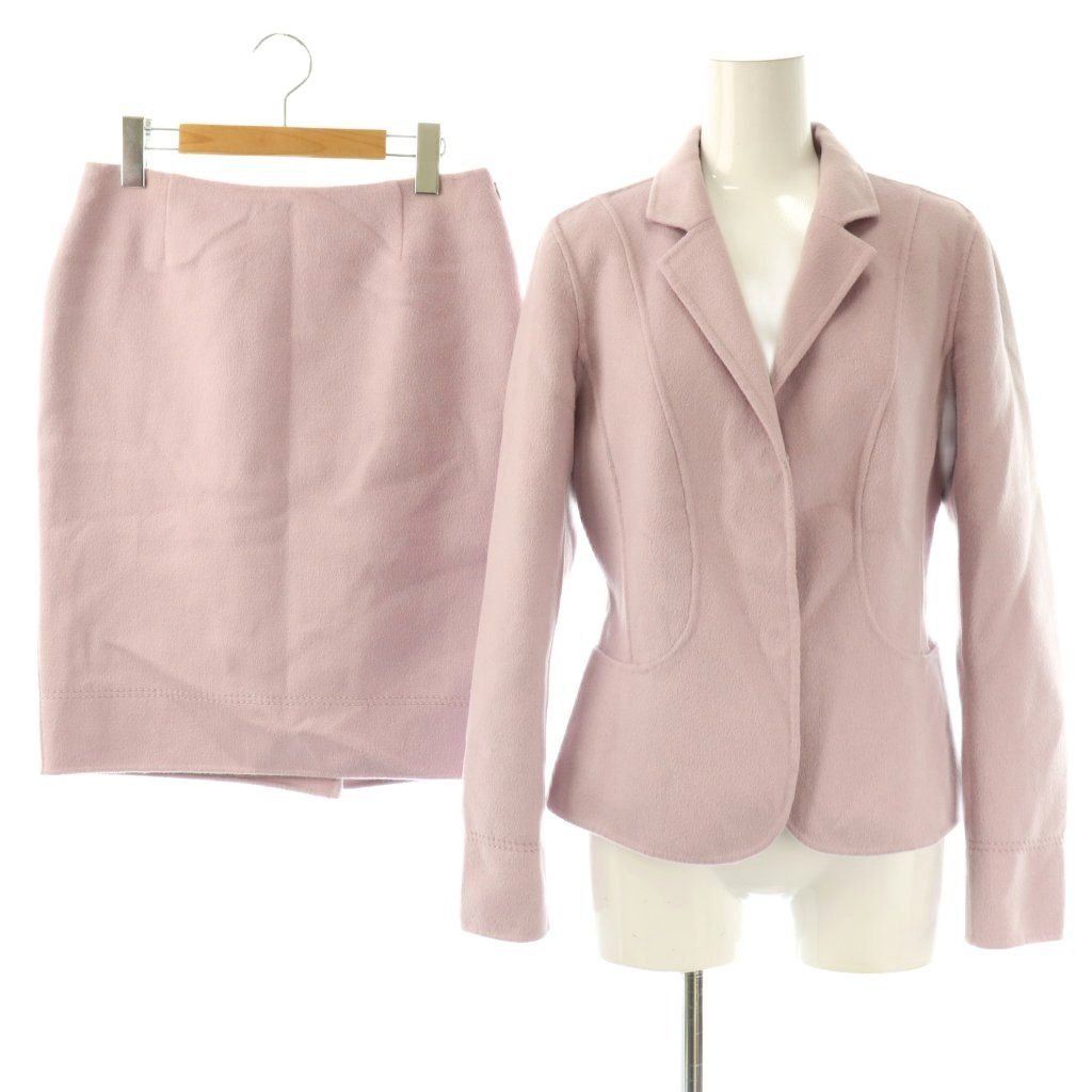 Max Mara Studio Cucito a Mano Set Suit Jacket Skirt Tight Knee Length Angora