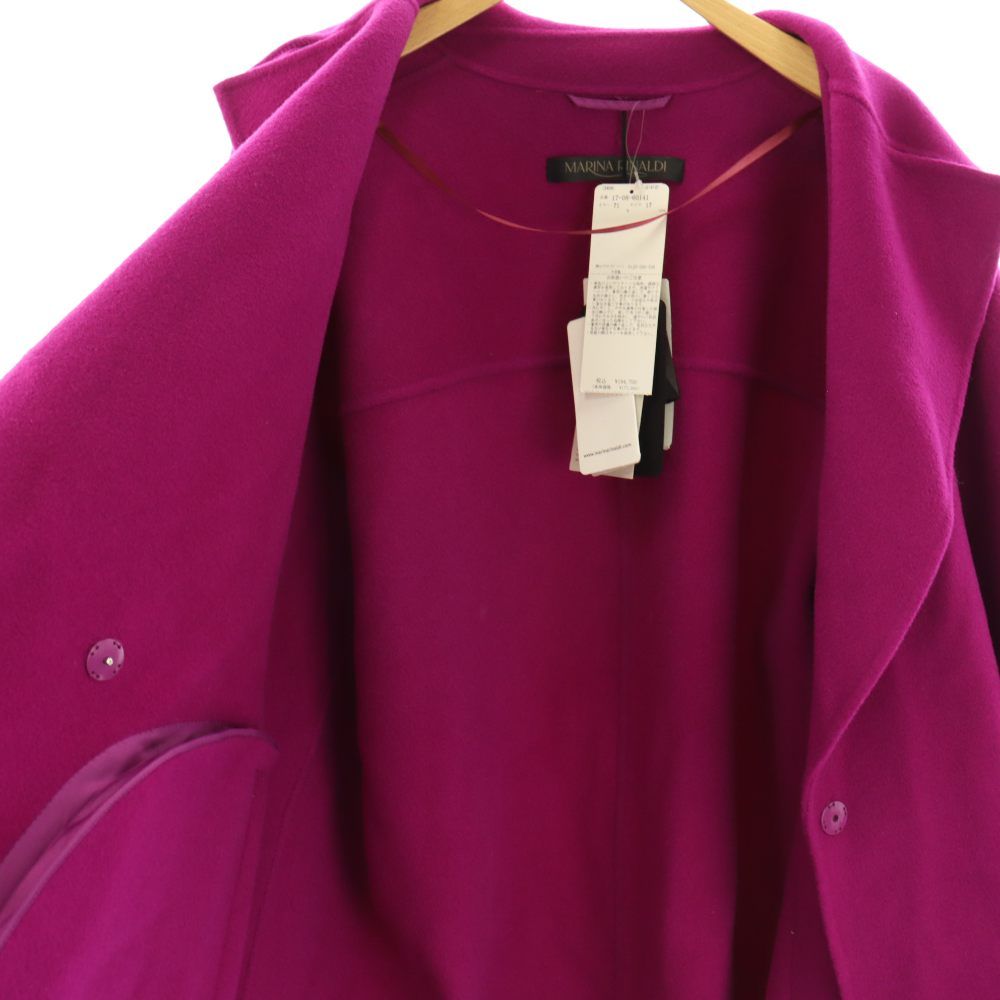 Max Mara Marina Rinaldi Cucito a Mano Coat Che Star Outer Wool 42 Purple — view 4