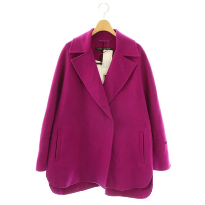 Max Mara Marina Rinaldi Cucito a Mano Coat Che Star Outer Wool 42 Purple