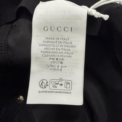 Gucci Nylon Leather Logo Embossed Hat Baseball Cap Black Silver XL — view 9