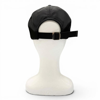 Gucci Nylon Leather Logo Embossed Hat Baseball Cap Black Silver XL — view 4