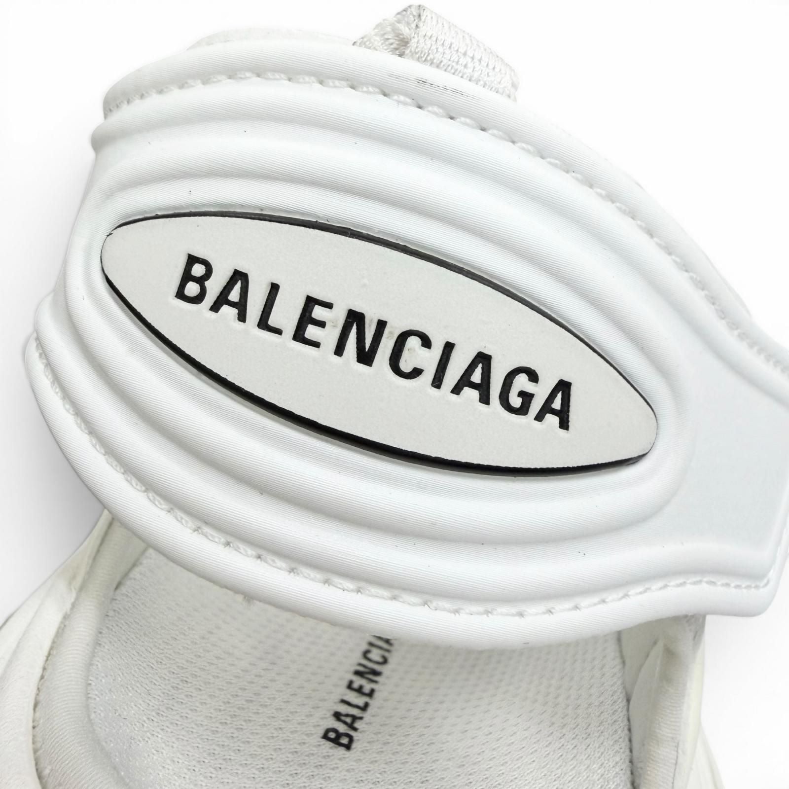 Balenciaga Track Leather Rubber Logo Velcro Strap Sandals White — view 8