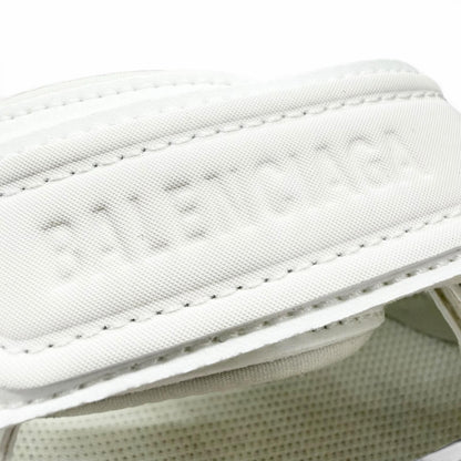 Balenciaga Track Leather Rubber Logo Velcro Strap Sandals White — view 7