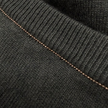 Brunello Cucinelli Cashmere V-neck Pullover Knit Sweater Gray — view 5