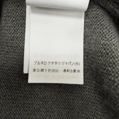 Brunello Cucinelli Cashmere V-neck Pullover Knit Sweater Gray — view 8