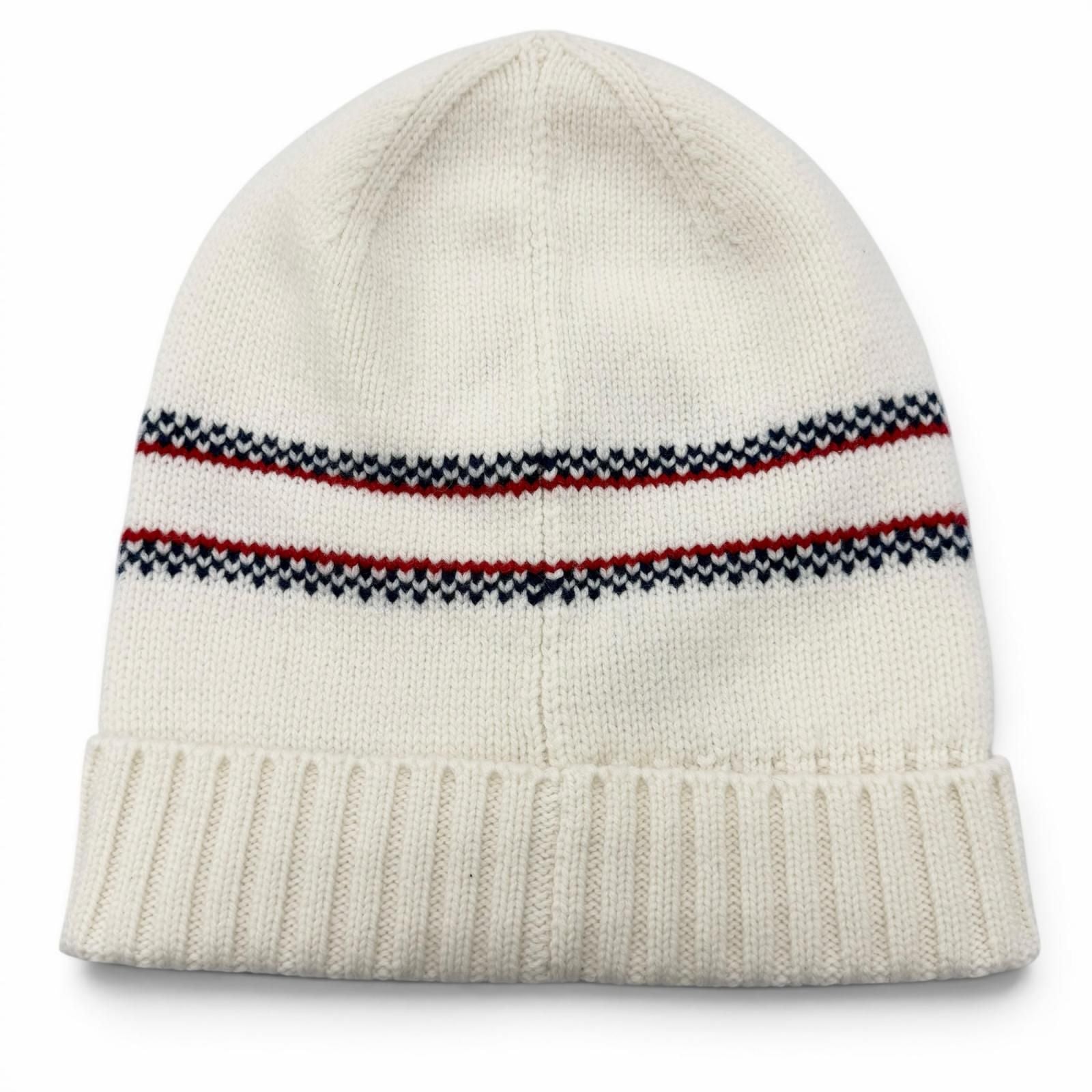 Dior Alpes Wool Cashmere Star Logo Hat Knit Cap White Navy — view 6