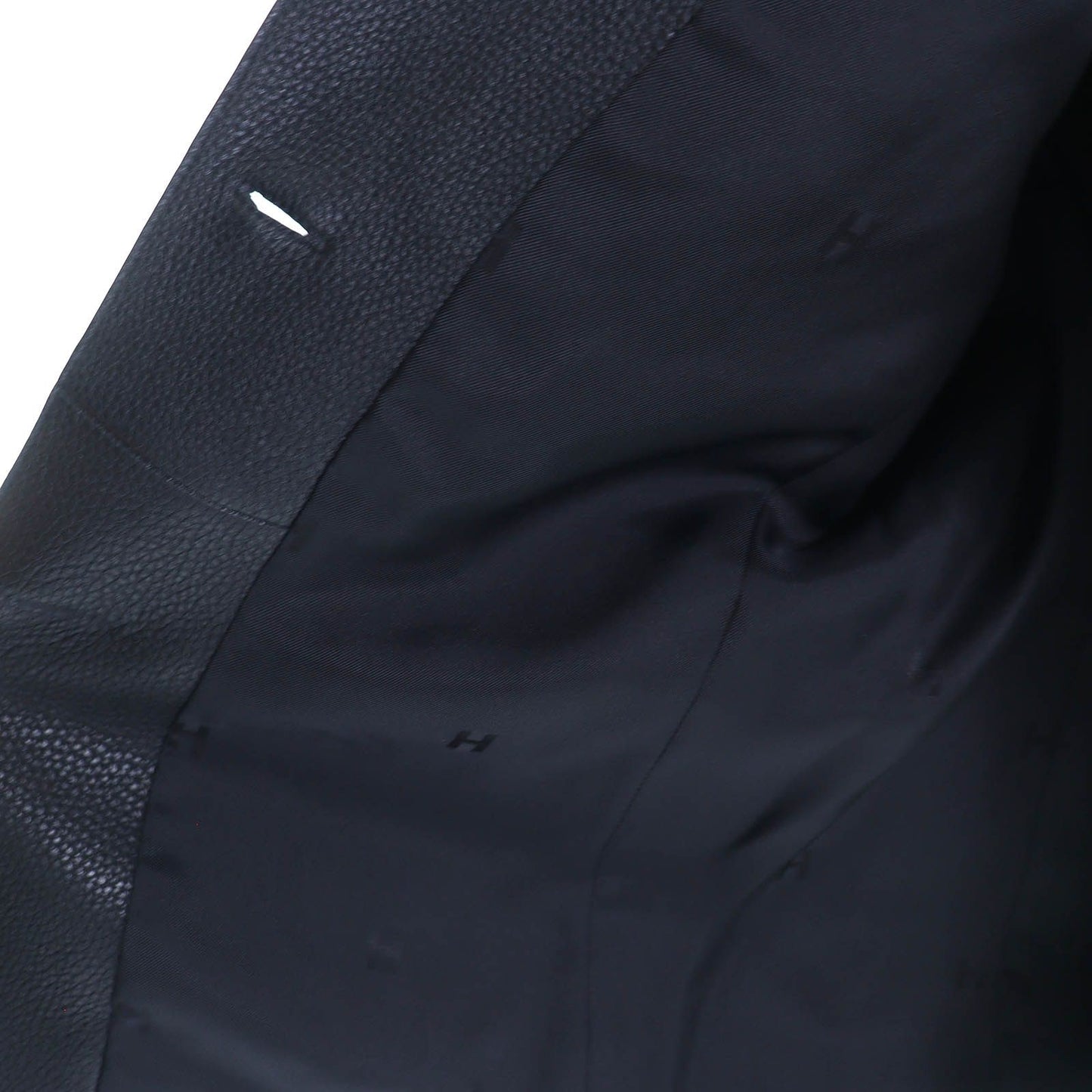 Hermes Silver Series Button Deerskin Horse Riding Jacket Single Leather Black — view 5