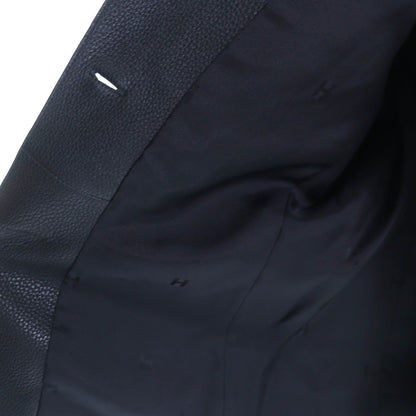 Hermes Silver Series Button Deerskin Horse Riding Jacket Single Leather Black — view 5
