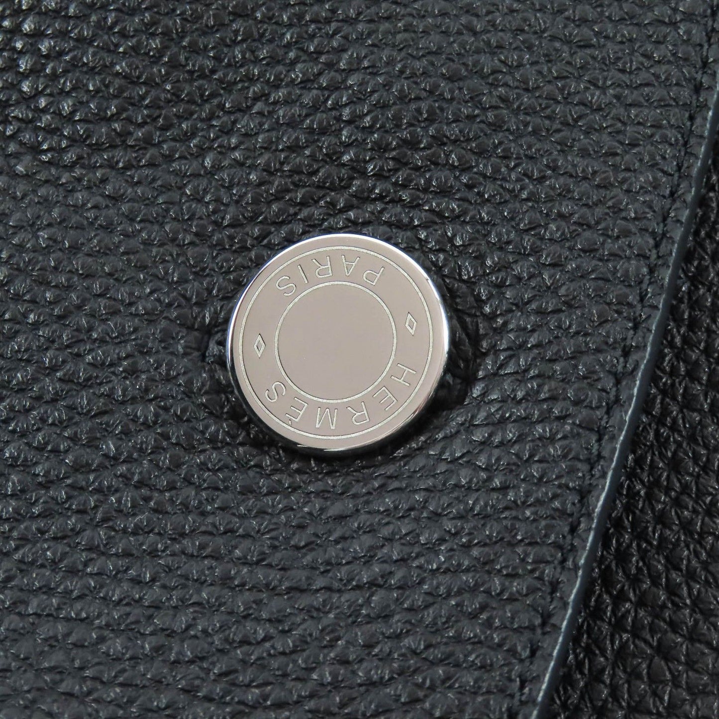 Hermes Silver Series Button Deerskin Horse Riding Jacket Single Leather Black — view 6