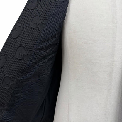 Gucci New Tag GG Stretch Neoprene Zip Up Jersey Jacket Black Yellow — view 5
