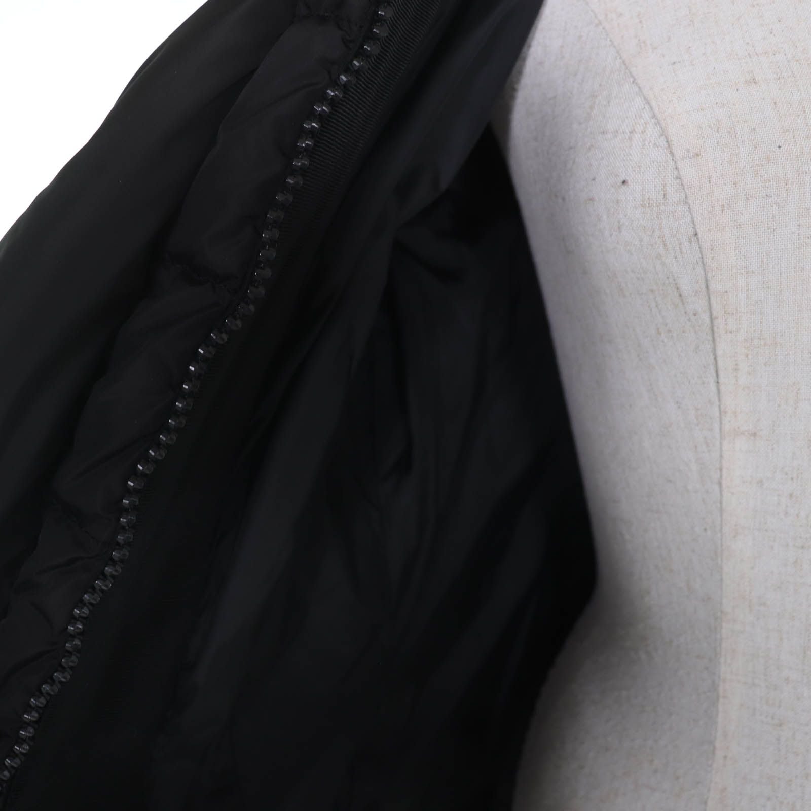 Moncler Grive Logo Patch Hooded Long Length Down Jacket Coat Black — view 5