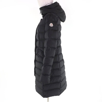 Moncler Grive Logo Patch Hooded Long Length Down Jacket Coat Black — view 2