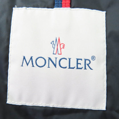 Moncler Grive Logo Patch Hooded Long Length Down Jacket Coat Black — view 8