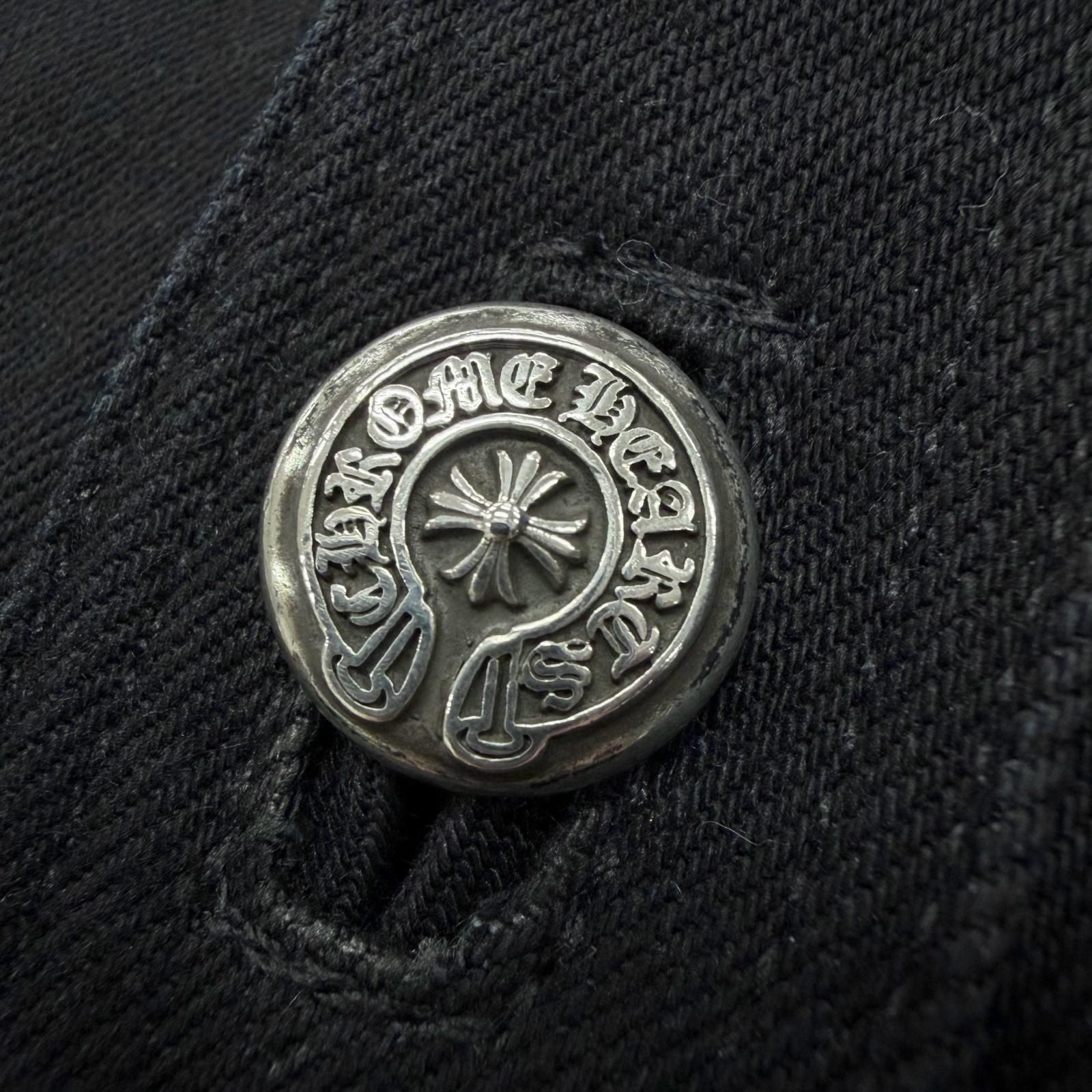 Chrome Hearts Cotton 925 Horse Shoe Button Hunting Jacket Denim Black — view 6
