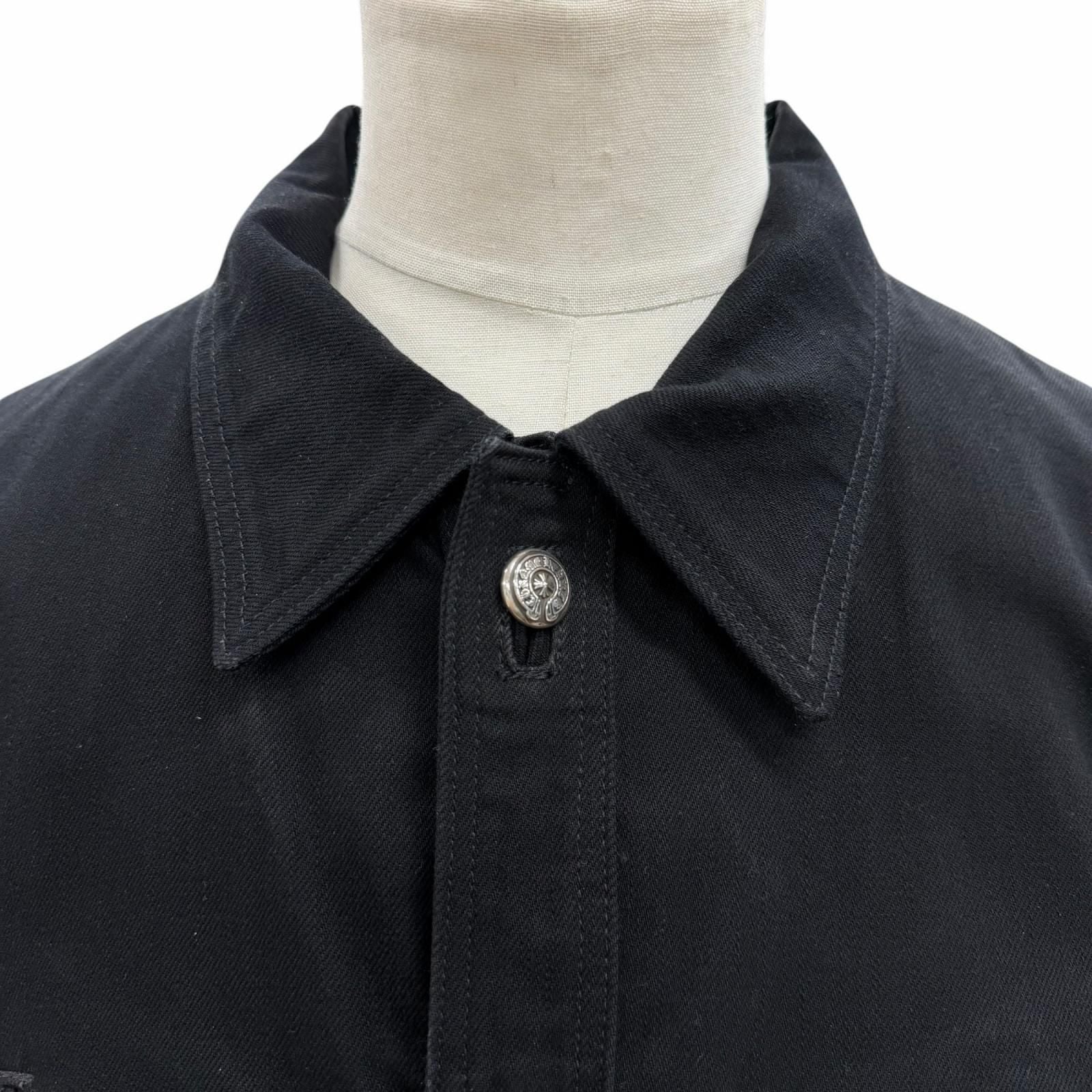 Chrome Hearts Cotton 925 Horse Shoe Button Hunting Jacket Denim Black — view 2