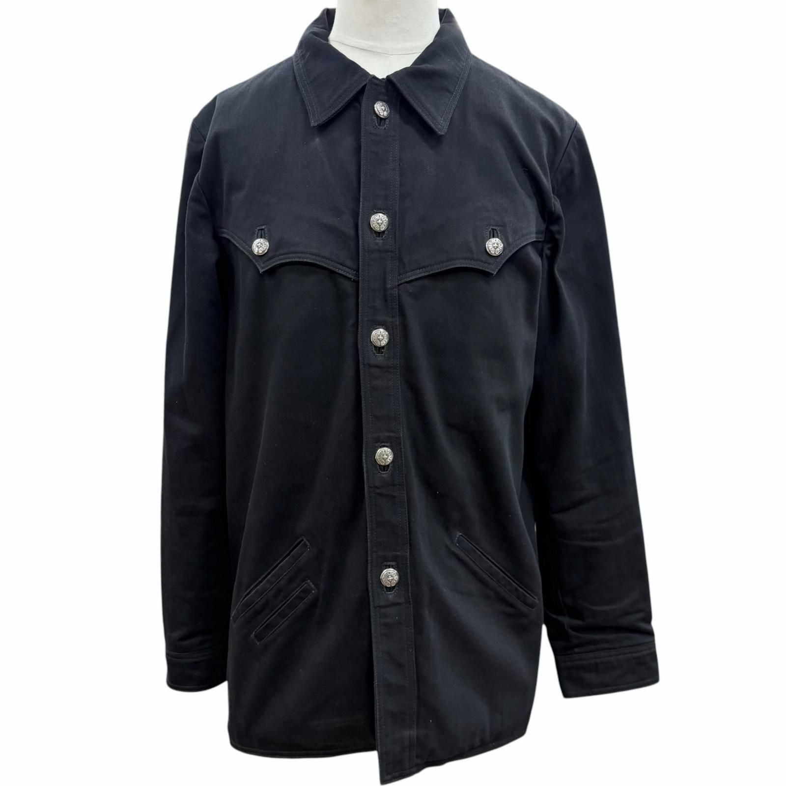 Chrome Hearts Cotton 925 Horse Shoe Button Hunting Jacket Denim Black