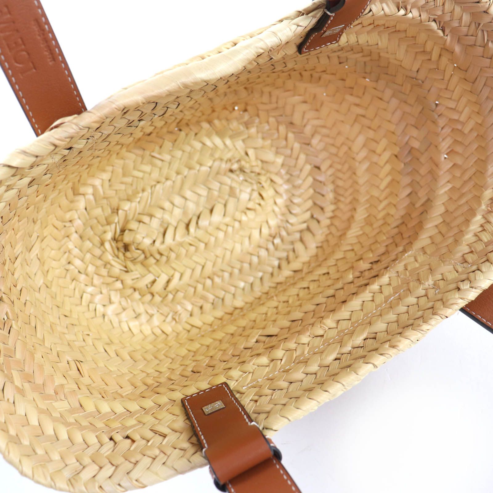 Loewe Basket Small Handbag Natural Tan Raffia Leather Bag — view 8
