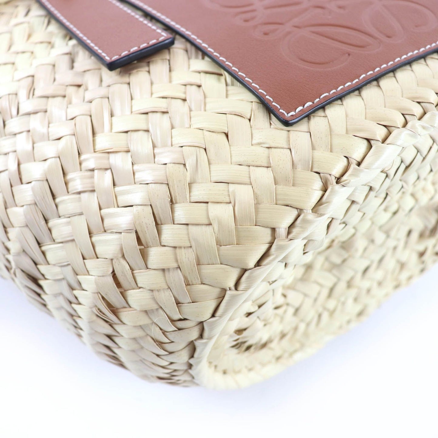 Loewe Basket Small Handbag Natural Tan Raffia Leather Bag — view 7