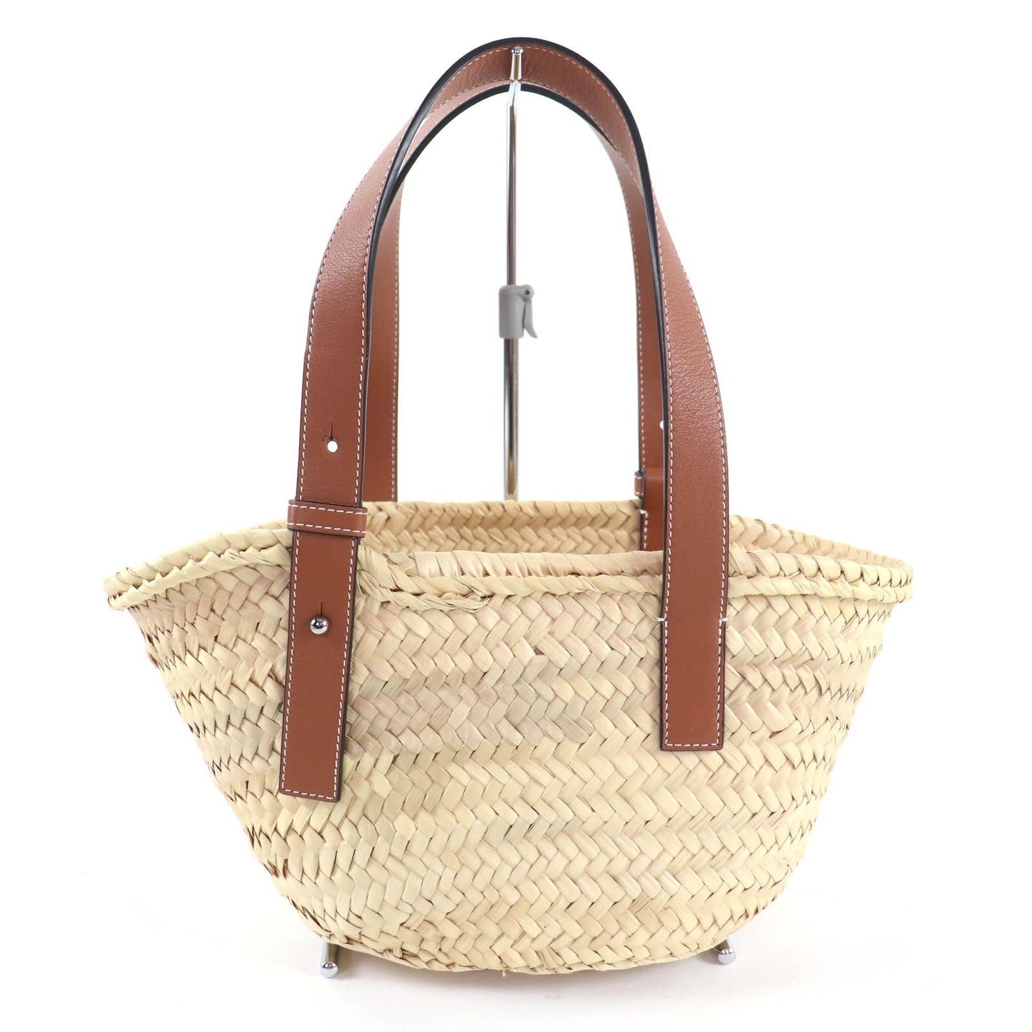 Loewe Basket Small Handbag Natural Tan Raffia Leather Bag — view 3