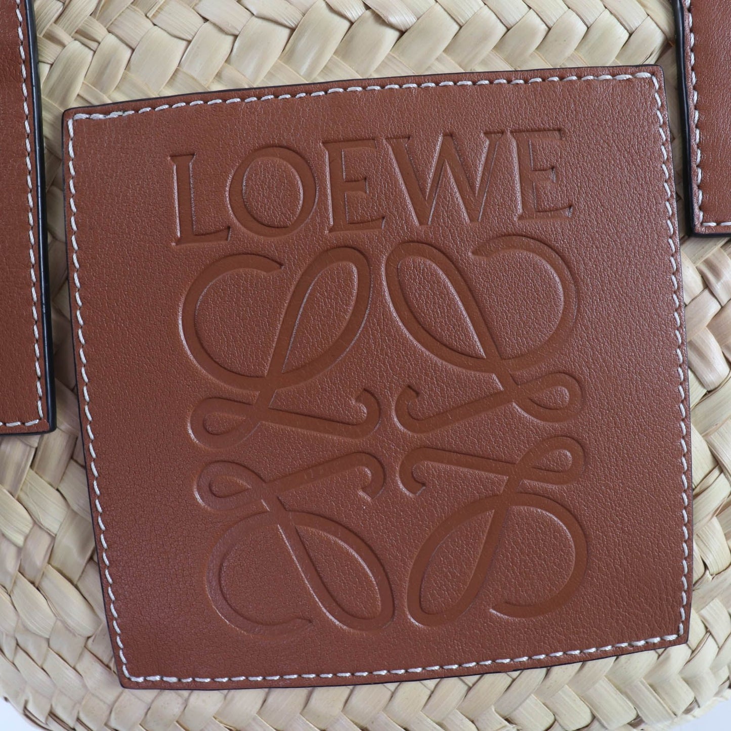 Loewe Basket Small Handbag Natural Tan Raffia Leather Bag — view 9