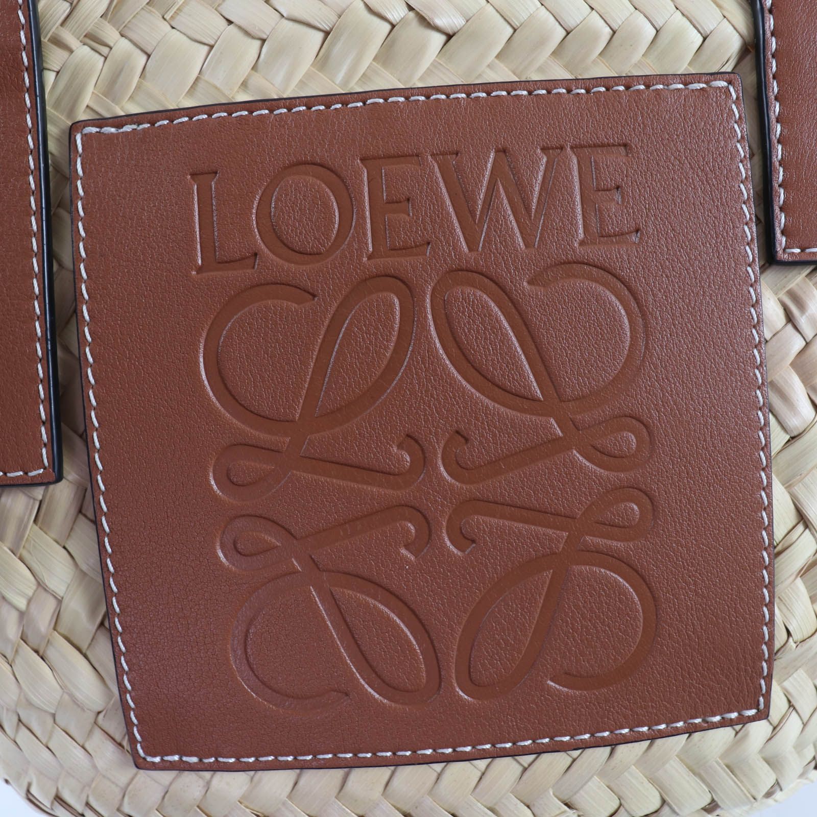 Loewe Basket Small Handbag Natural Tan Raffia Leather Bag — view 9
