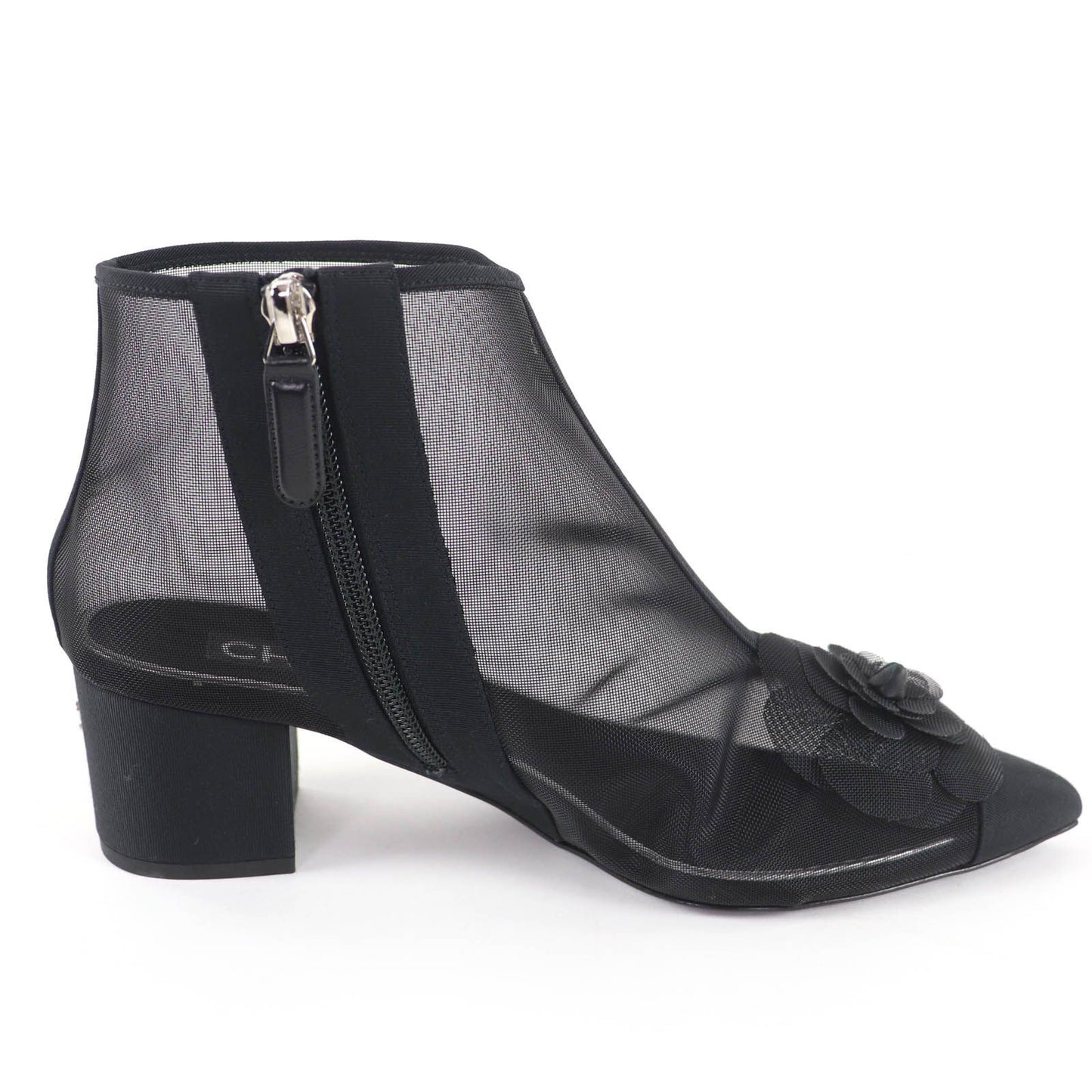 Chanel CC Logo Camellia Mesh Boot — view 6