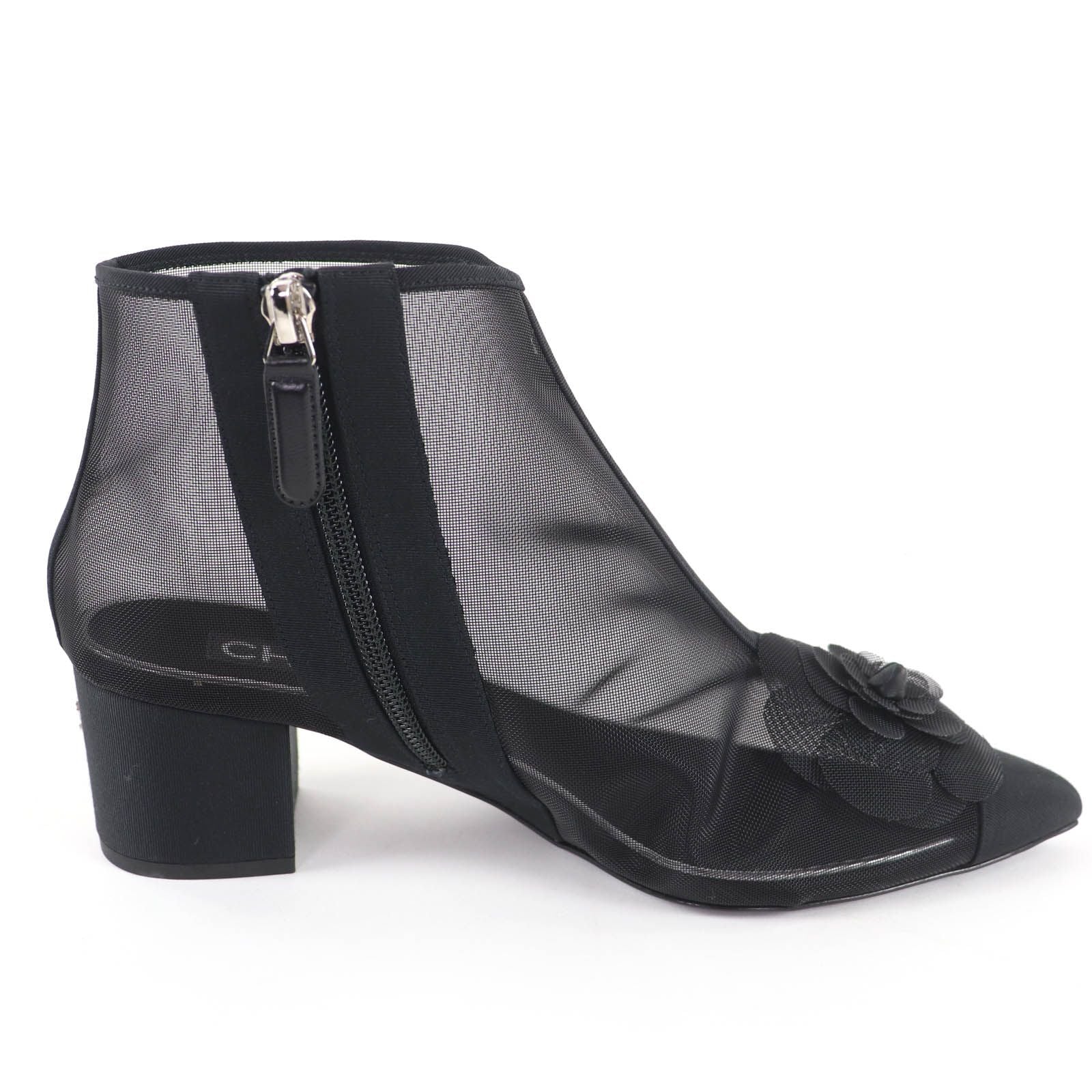 Chanel CC Logo Camellia Mesh Boot — view 6