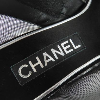 Chanel CC Logo Camellia Mesh Boot — view 9