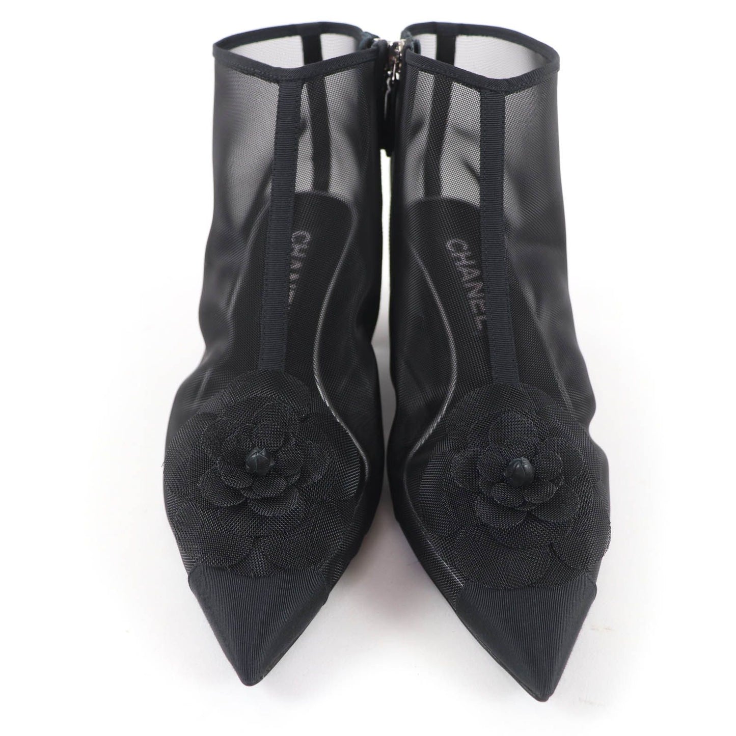 Chanel CC Logo Camellia Mesh Boot — view 4