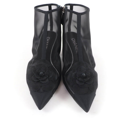 Chanel CC Logo Camellia Mesh Boot — view 4