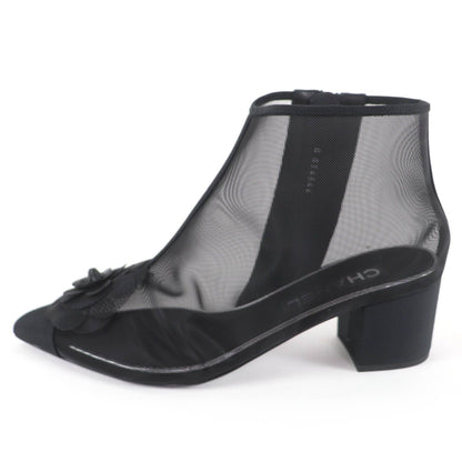 Chanel CC Logo Camellia Mesh Boot — view 5