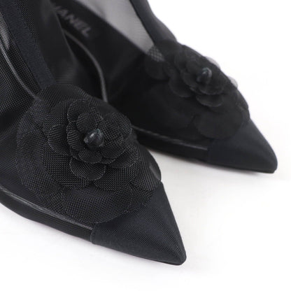 Chanel CC Logo Camellia Mesh Boot — view 8