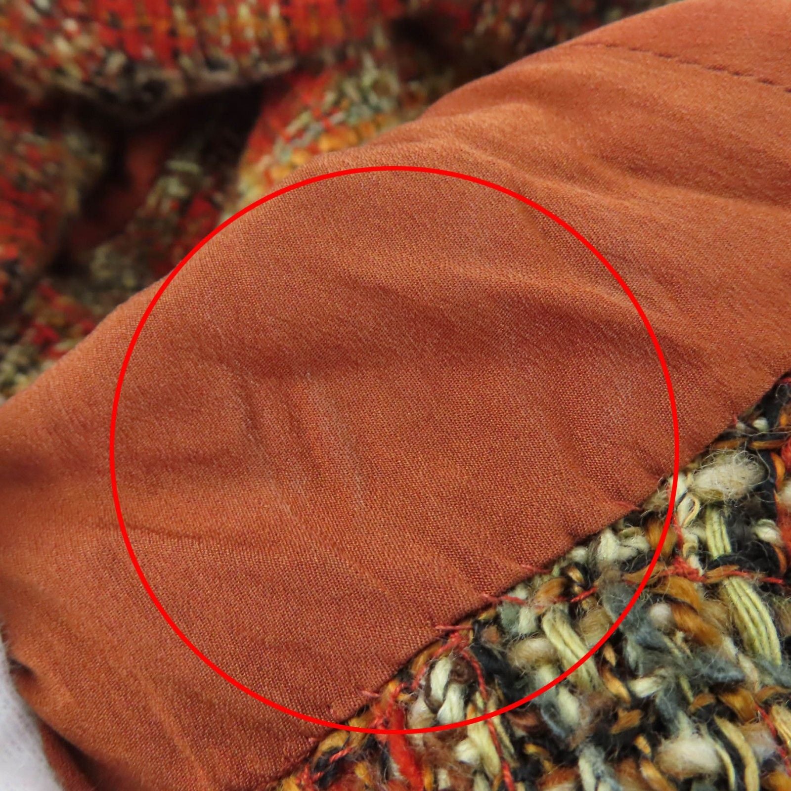 Chanel Vintage Wool Coco Button Tweed Jacket Orange 36 — view 9