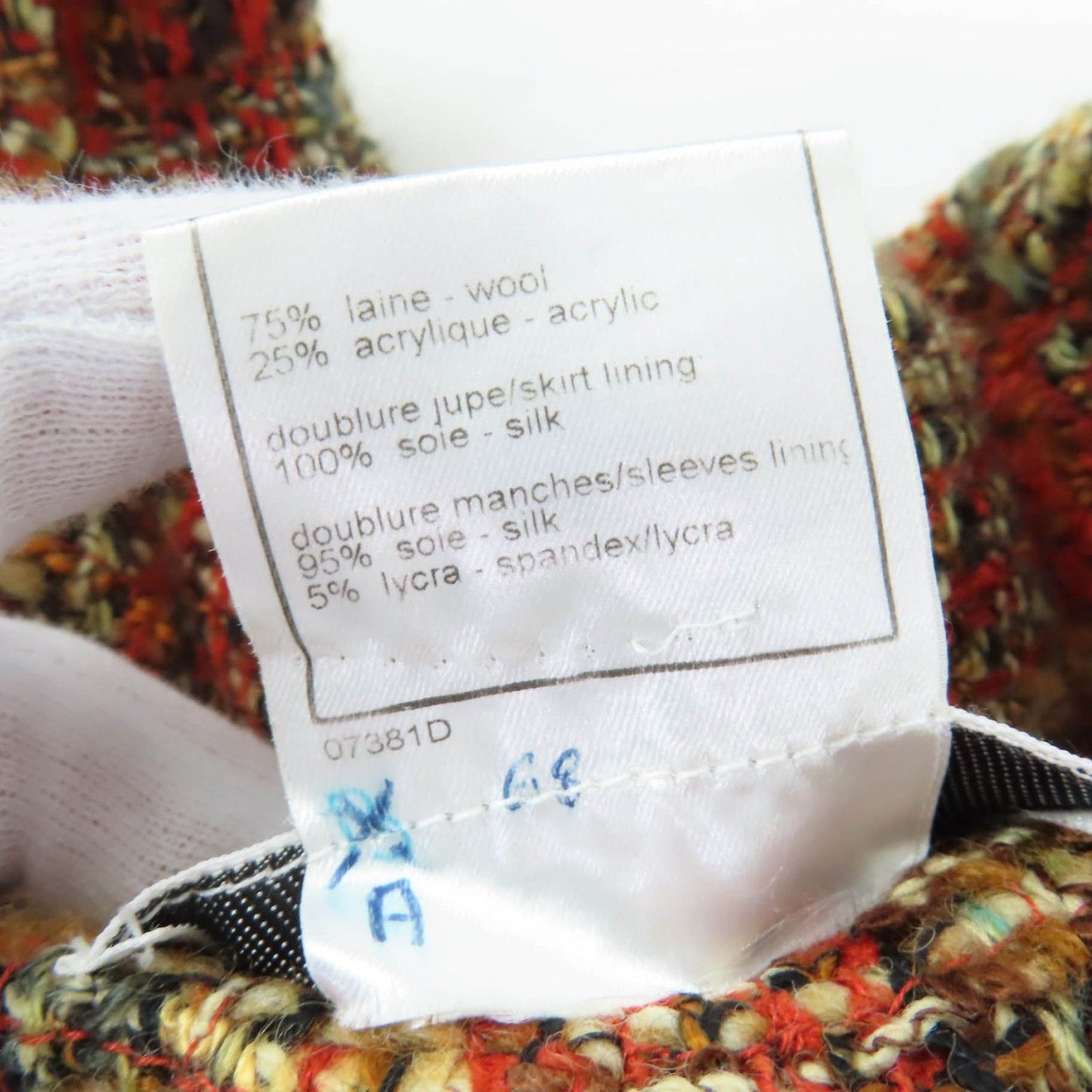 Chanel Vintage Wool Coco Button Tweed Jacket Orange 36 — view 8