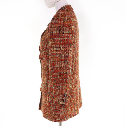 Chanel Vintage Wool Coco Button Tweed Jacket Orange 36 — view 2