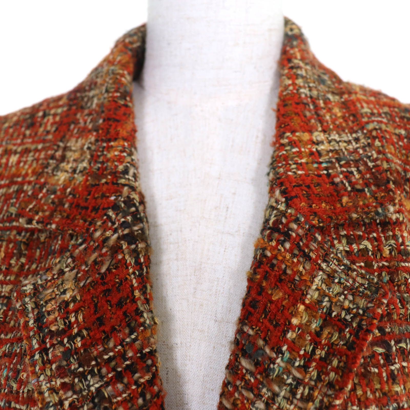 Chanel Vintage Wool Coco Button Tweed Jacket Orange 36 — view 4
