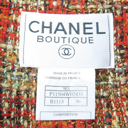 Chanel Vintage Wool Coco Button Tweed Jacket Orange 36 — view 7