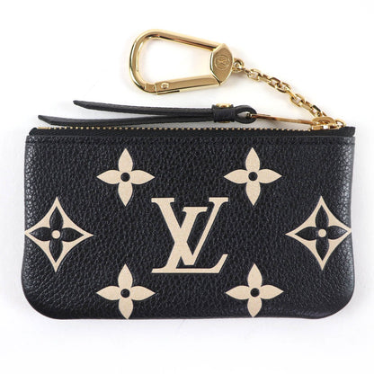 Louis Vuitton Card & Key Case Pochette Cles Monogram Empreinte Coin Black Beige — view 3
