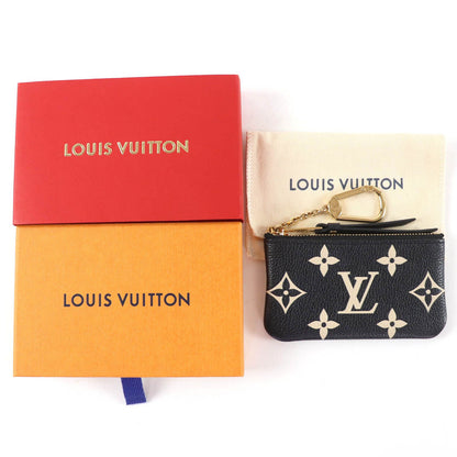 Louis Vuitton Card & Key Case Pochette Cles Monogram Empreinte Coin Black Beige — view 2