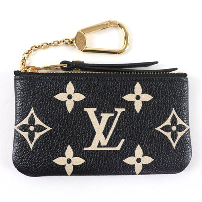 Louis Vuitton Card & Key Case Pochette Cles Monogram Empreinte Coin Black Beige