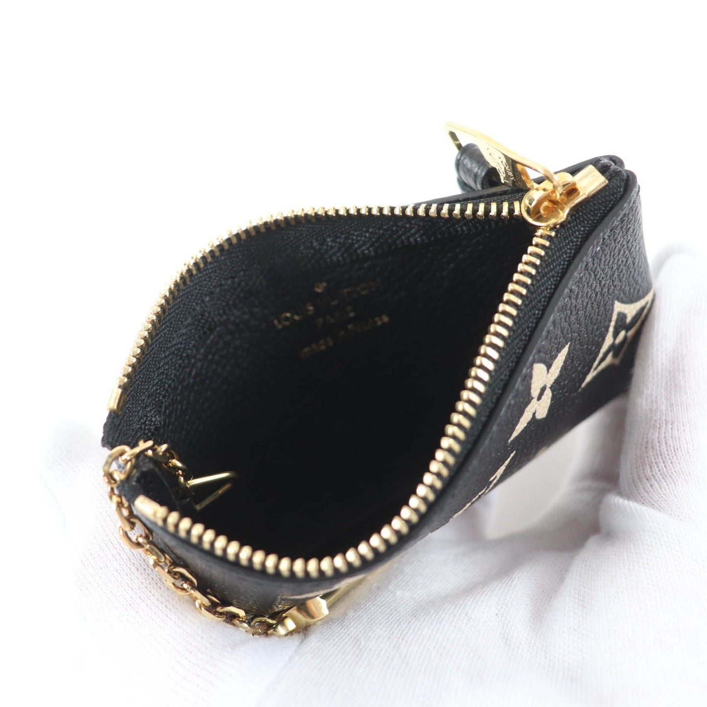 Louis Vuitton Card & Key Case Pochette Cles Monogram Empreinte Coin Black Beige — view 6